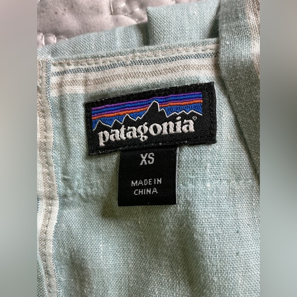 #Patagonia” hemp Stripe Maxi Dress button Back white and blue size xs - Picture 5 of 8